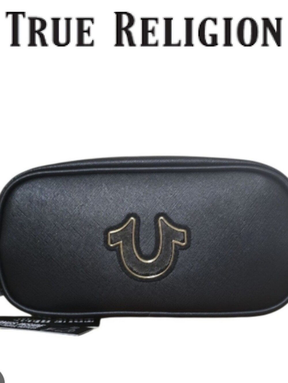 True Religion Horseshoe Logo Zip-Top Dopp Kit